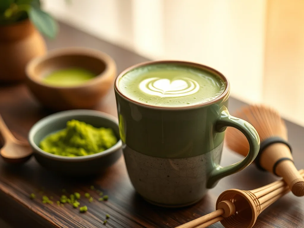 Japanese Matcha Latte Green Tea Latte Recipe with Creamy Foam