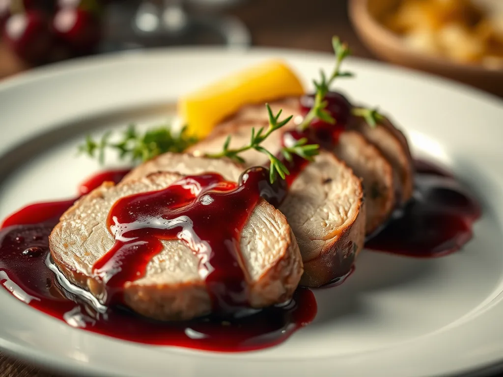 Duck Breast with Cherry Port Reduction