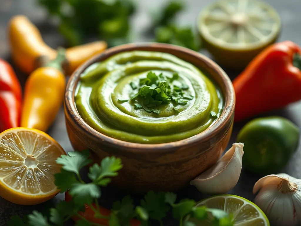 Peruanisches Aji Verde – Rezept für würzige grüne Soße mit Koriander und Aji-Paprika