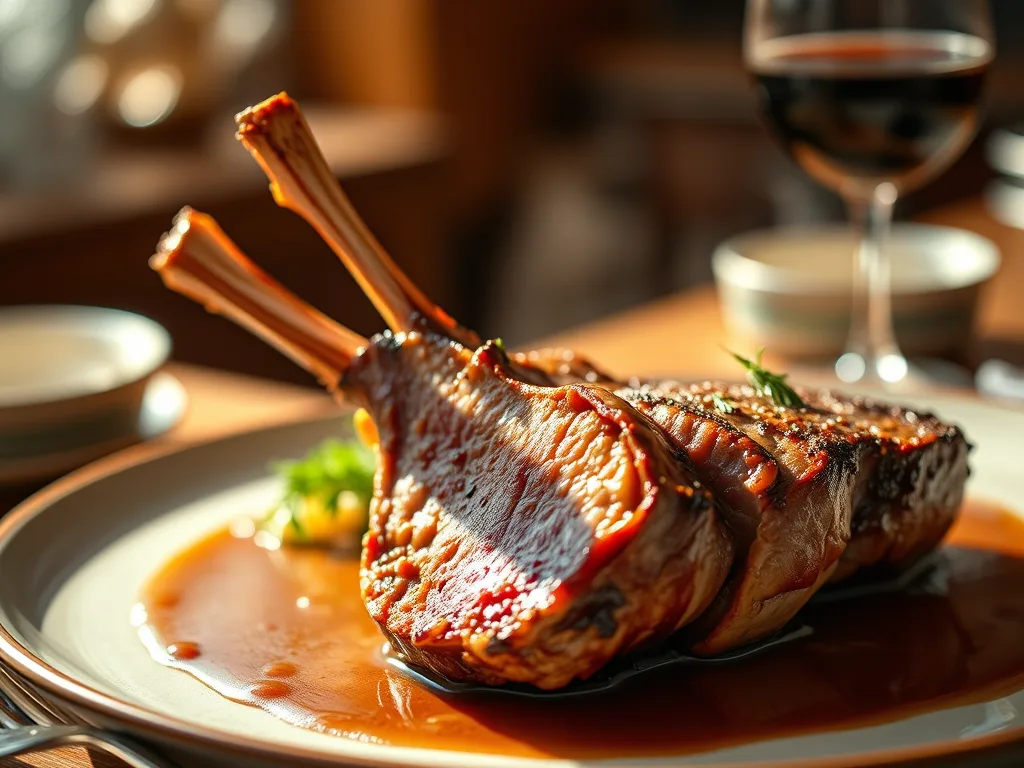 Carré d'agneau sous vide avec jus d'ail et de romarin – Recette tendre et savoureuse