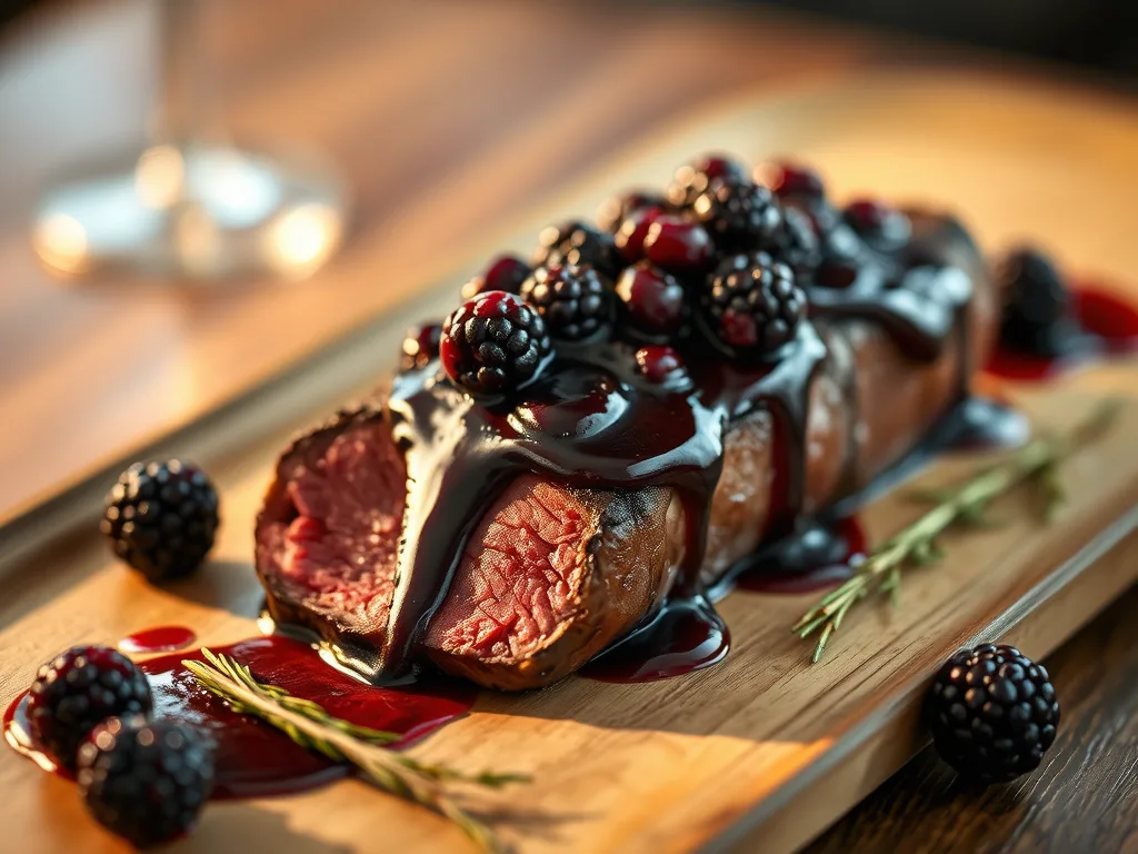 Venison Loin with Blackberry Red Wine Reduction ”“ Elegant Game Dish