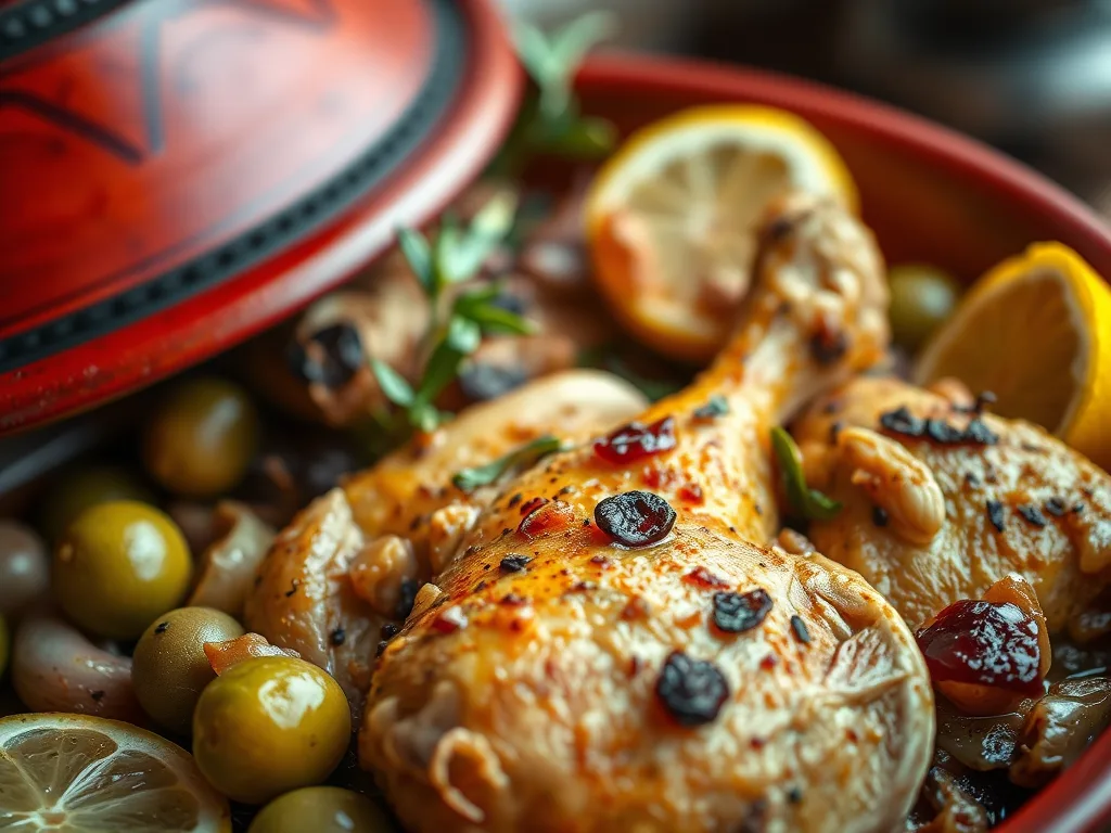 Afrikanische Hühnchen-Tajine mit eingelegten Zitronen – marokkanisch inspiriertes Rezept