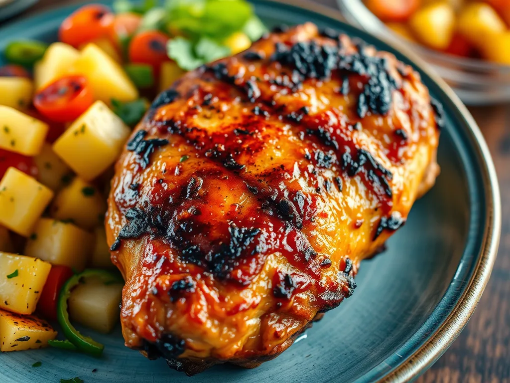 Pollo Jerk Caribeño con Salsa de Piña