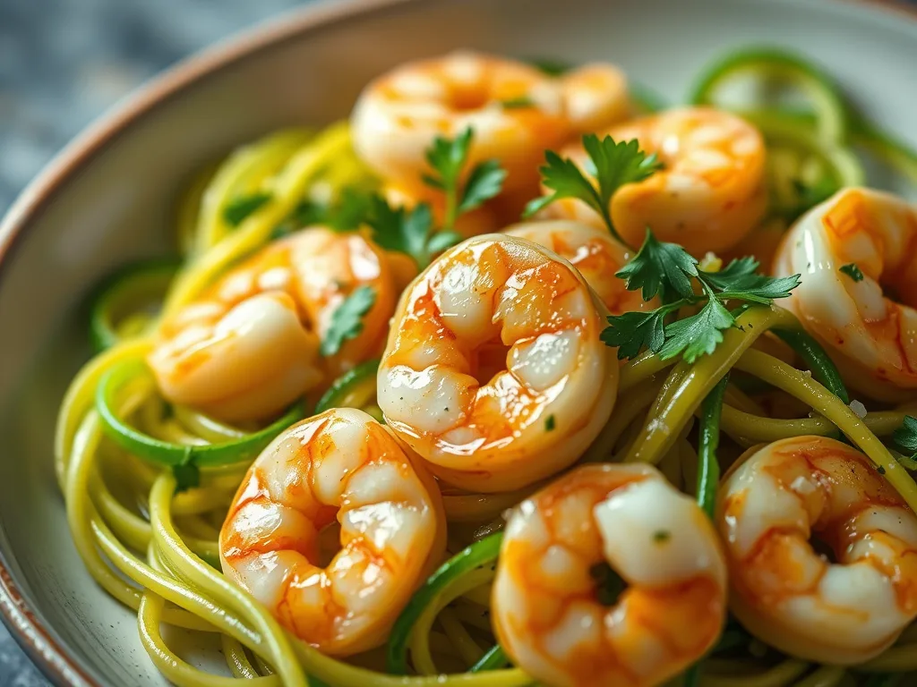 Keto Butter Garlic Shrimp with Zoodles