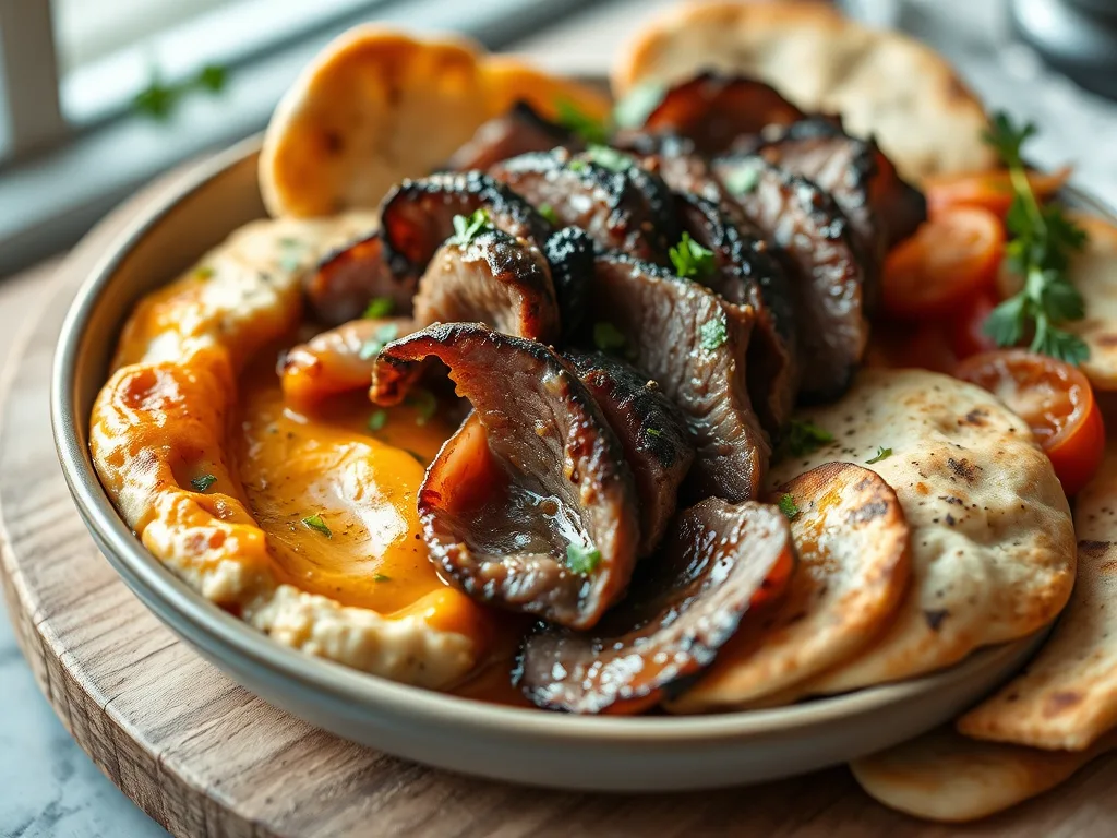 Middle Eastern Lamb Shawarma with Hummus