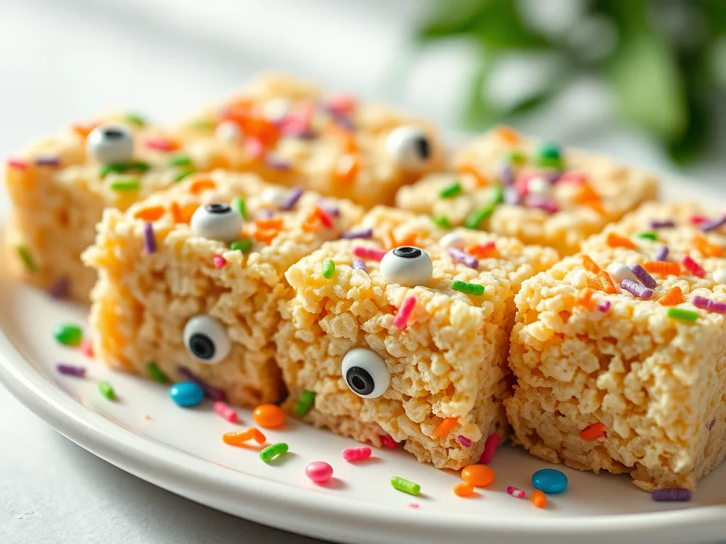 Monster Rice Krispie Treats – Fun Halloween Rice Krispie Squares