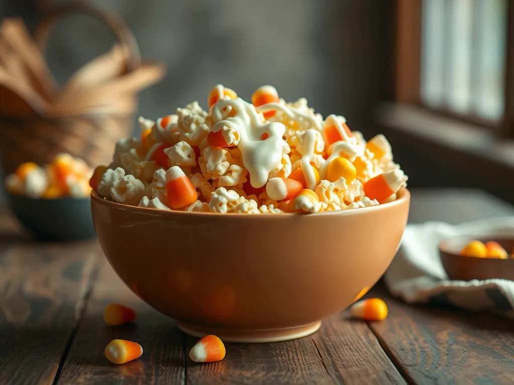 Candy Corn Popcorn – Easy Sweet and Salty Halloween Snack