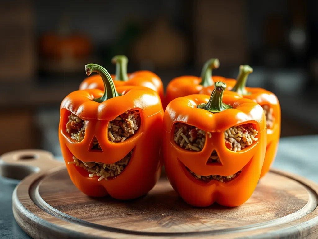 Jack-O’-Lantern Stuffed Peppers – Spooky Halloween Dinner Recipe