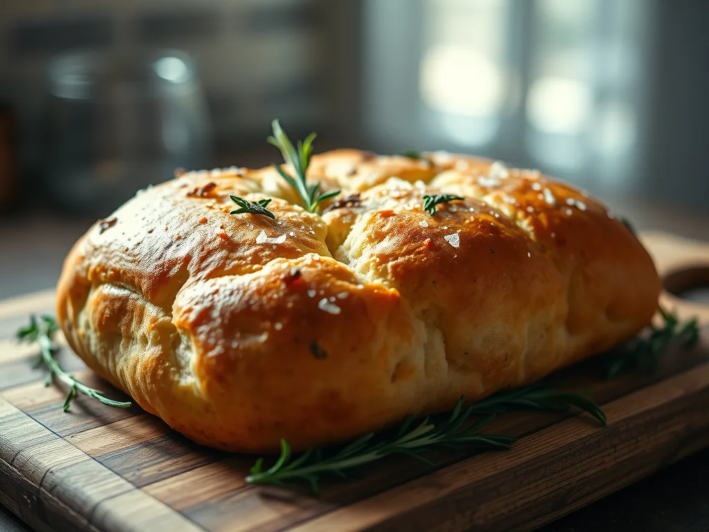 Italian Focaccia with Rosemary Flatbread Recipe