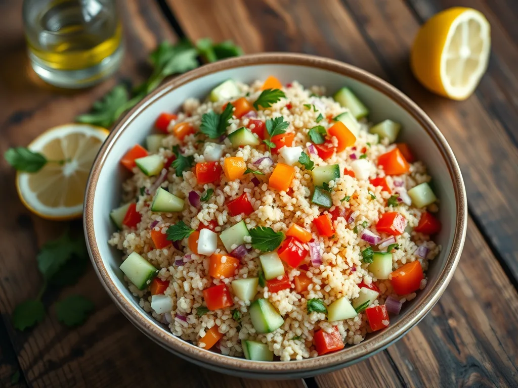 Ensalada de quinua y verduras Receta de ensalada rica en proteínas y baja en calorías