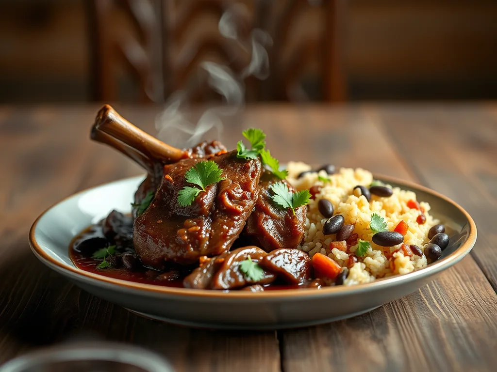 Rezept für peruanisches geschmortes Lammfleisch Seco de Cordero in Koriandersauce