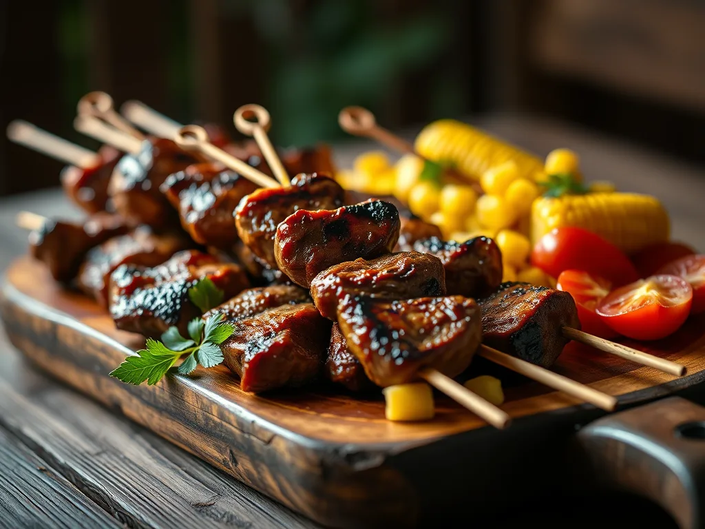 Recette de brochettes de cœur de bœuf grillé aux anticuchos péruviens