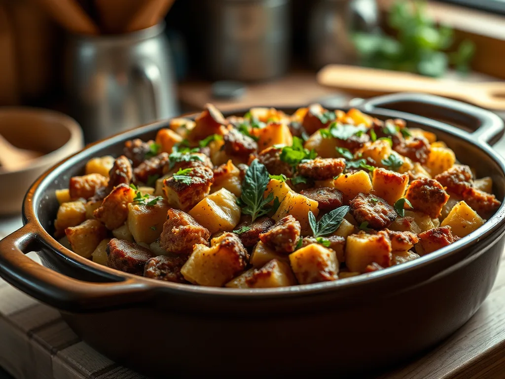 Relleno de salchicha clásico: receta de guarnición de Acción de Gracias