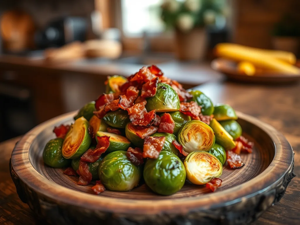 Receita de Couve de Bruxelas Assada com Bacon e Acompanhamento de Ação de Graças