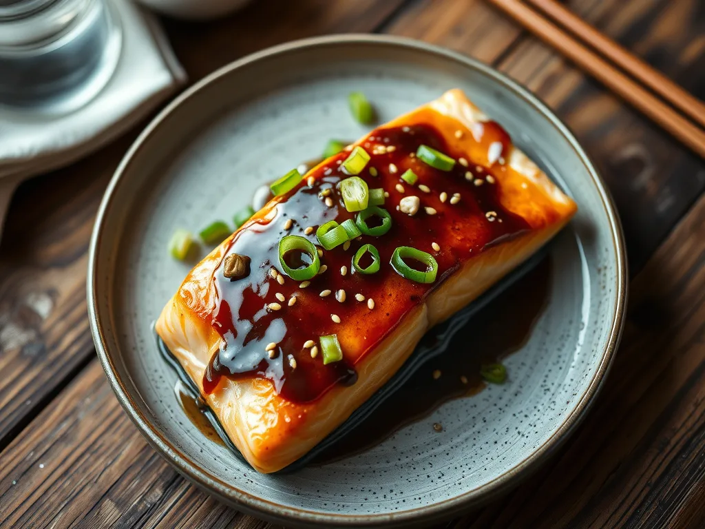 Salmão japonês com cobertura de missô – uma receita festiva de peixe para festas