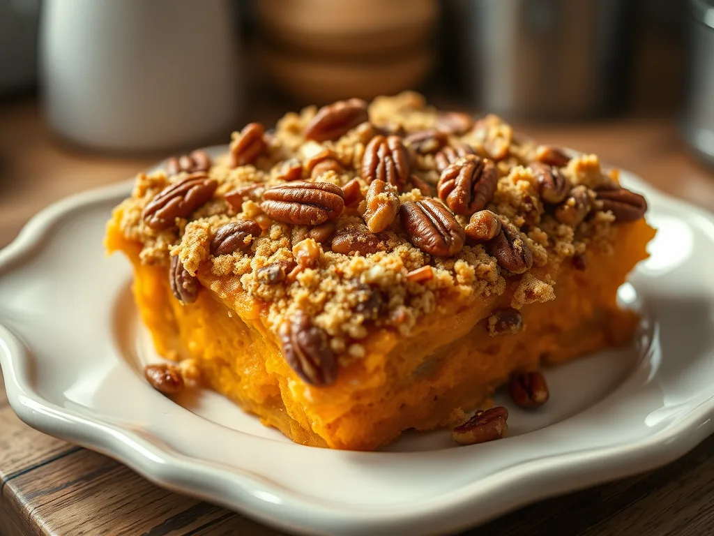 Sweet Potato Casserole with Pecan Crumble – A Classic Thanksgiving Side Dish