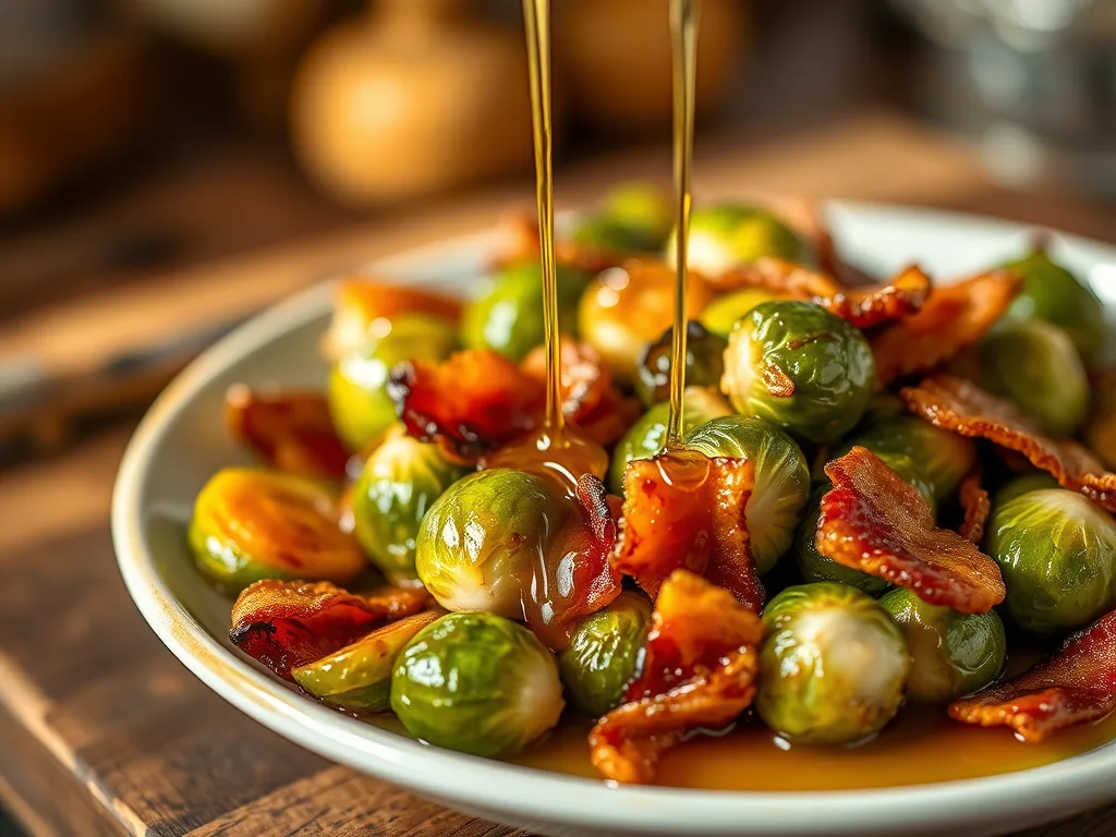 Gerösteter Ahorn-Rosenkohl mit Speck – eine herzhafte Thanksgiving-Beilage