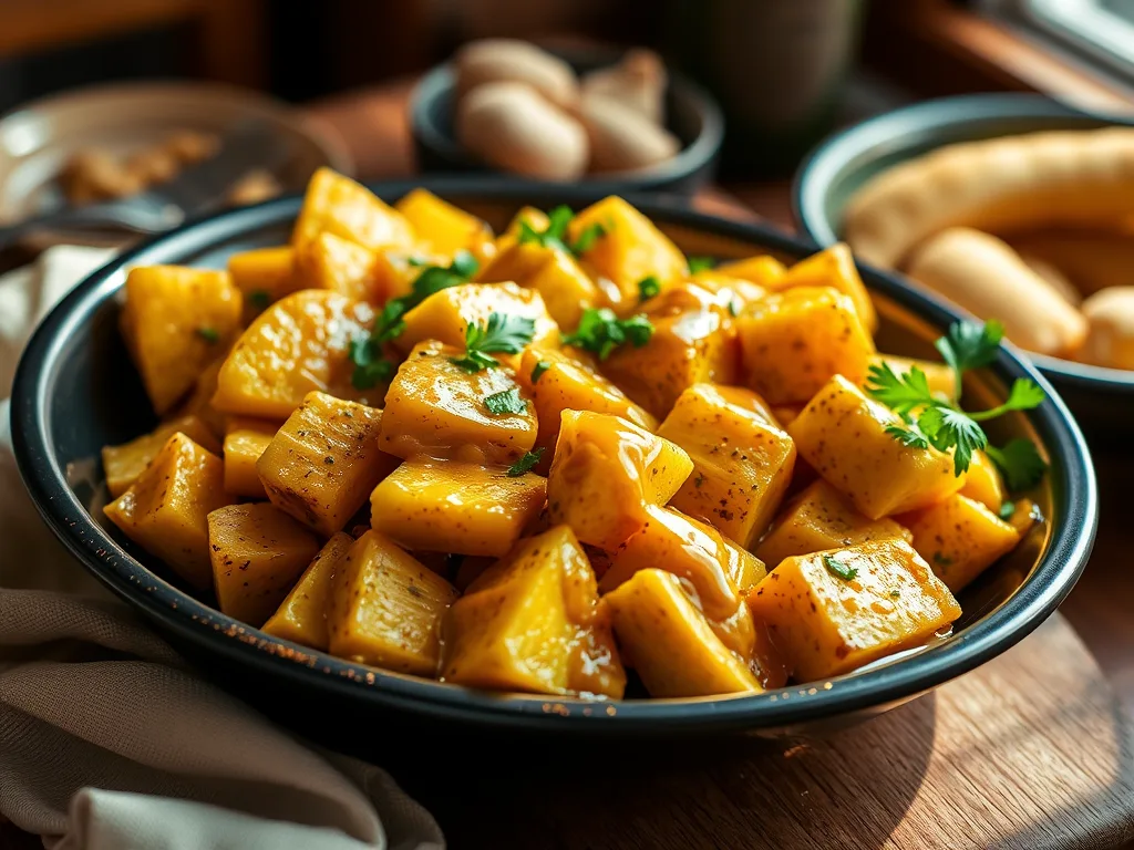 Yuca con Mojo aus Puerto Rico (Maniok mit Knoblauchsauce)